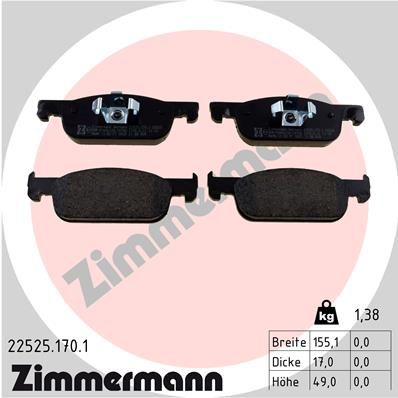 Brake Pad Set, disc brake ZIMMERMANN 22525.170.1