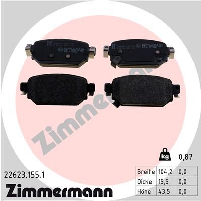 Brake Pad Set, disc brake ZIMMERMANN 22623.155.1