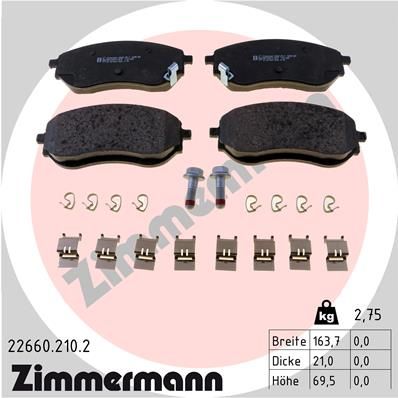 Brake Pad Set, disc brake ZIMMERMANN 22660.210.2