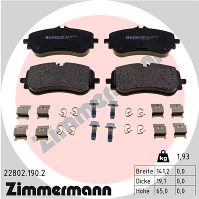Brake Pad Set, disc brake ZIMMERMANN 22802.190.2