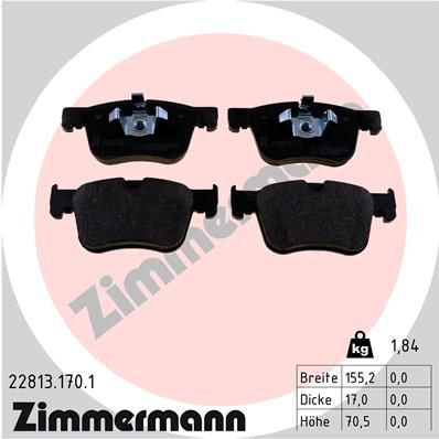 Brake Pad Set, disc brake ZIMMERMANN 22813.170.1