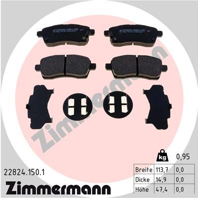 Brake Pad Set, disc brake ZIMMERMANN 22824.150.1