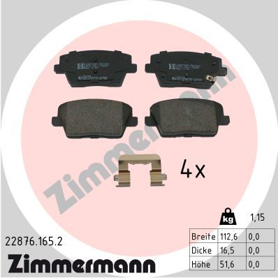 Brake Pad Set, disc brake ZIMMERMANN 22876.165.2