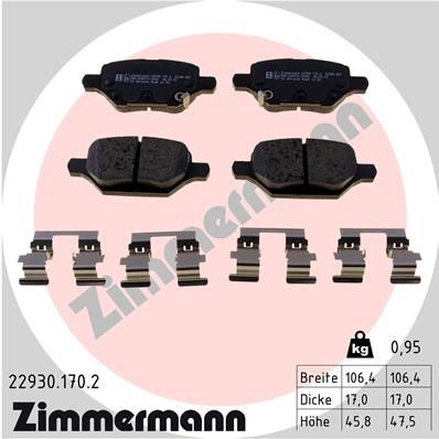 Brake Pad Set, disc brake ZIMMERMANN 22930.170.2