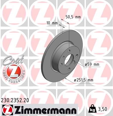 Гальмівний диск ZIMMERMANN 230.2352.20