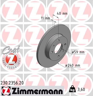 Гальмівний диск ZIMMERMANN 230.2356.20