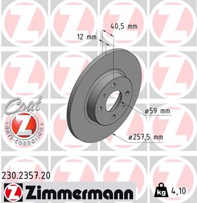 Гальмівний диск ZIMMERMANN 230.2357.20