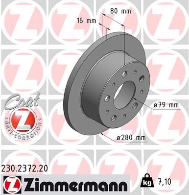 Brake Disc ZIMMERMANN 230.2372.20