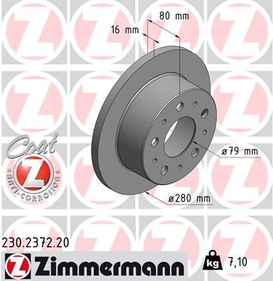 Гальмівний диск ZIMMERMANN 230.2372.20