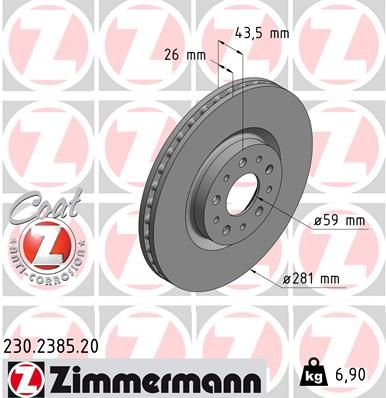 Brake Disc ZIMMERMANN 230.2385.20
