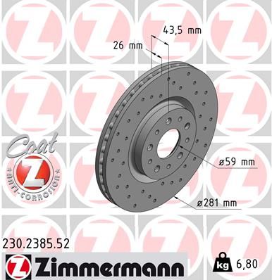 Brake Disc ZIMMERMANN 230.2385.52
