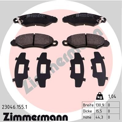 Brake Pad Set, disc brake ZIMMERMANN 23046.155.1