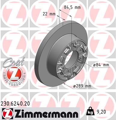 Brake Disc ZIMMERMANN 230.6240.20