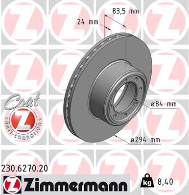 Brake Disc ZIMMERMANN 230.6270.20