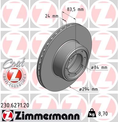 Гальмівний диск ZIMMERMANN 230.6271.20