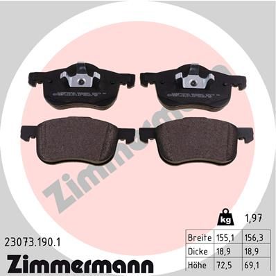 Brake Pad Set, disc brake ZIMMERMANN 23073.190.1