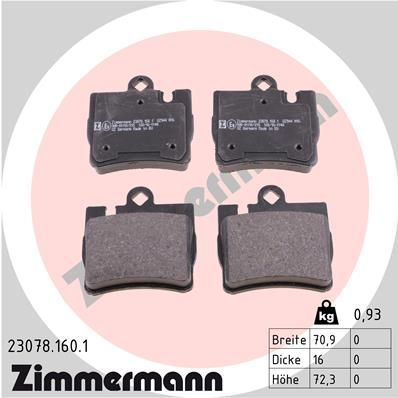 Brake Pad Set, disc brake ZIMMERMANN 23078.160.1