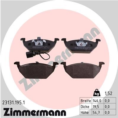 Brake Pad Set, disc brake ZIMMERMANN 23131.195.1