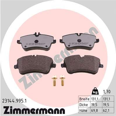 Brake Pad Set, disc brake ZIMMERMANN 23144.995.1