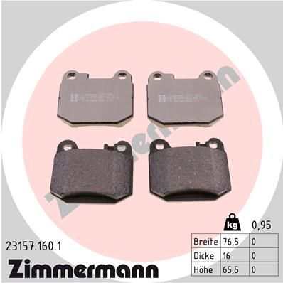 Brake Pad Set, disc brake ZIMMERMANN 23157.160.1