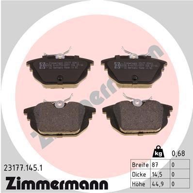 Brake Pad Set, disc brake ZIMMERMANN 23177.145.1