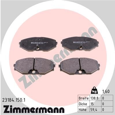 Brake Pad Set, disc brake ZIMMERMANN 23184.150.1