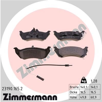 Brake Pad Set, disc brake ZIMMERMANN 23190.165.2