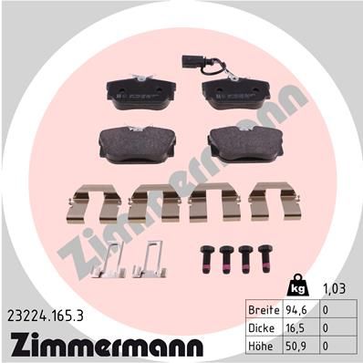 Brake Pad Set, disc brake ZIMMERMANN 23224.165.3