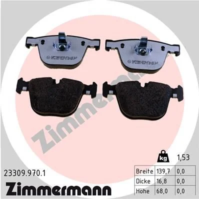 Stabdžių trinkelių rinkinys, diskinis stabdys ZIMMERMANN 23309.970.1