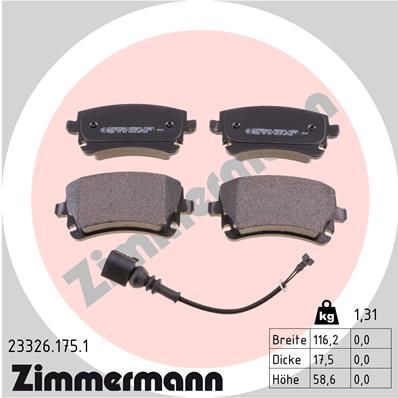 Brake Pad Set, disc brake ZIMMERMANN 23326.175.1