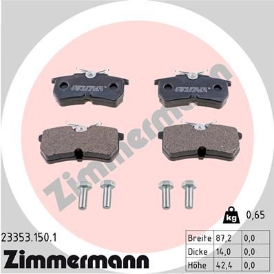 Brake Pad Set, disc brake ZIMMERMANN 23353.150.1