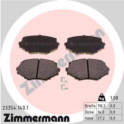 Brake Pad Set, disc brake ZIMMERMANN 23354.140.1