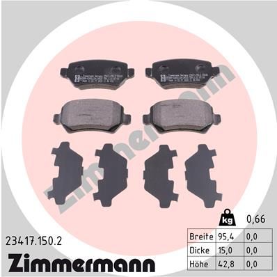 Brake Pad Set, disc brake ZIMMERMANN 23417.150.2