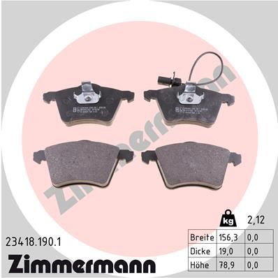 Brake Pad Set, disc brake ZIMMERMANN 23418.190.1