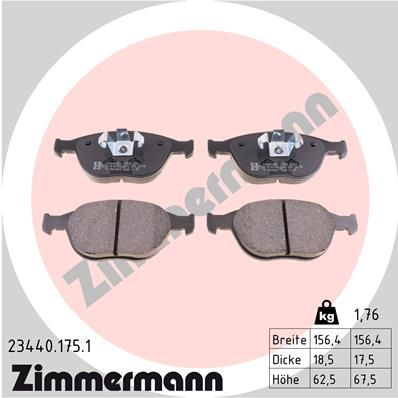 Brake Pad Set, disc brake ZIMMERMANN 23440.175.1