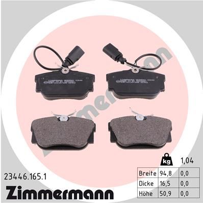 Brake Pad Set, disc brake ZIMMERMANN 23446.165.1