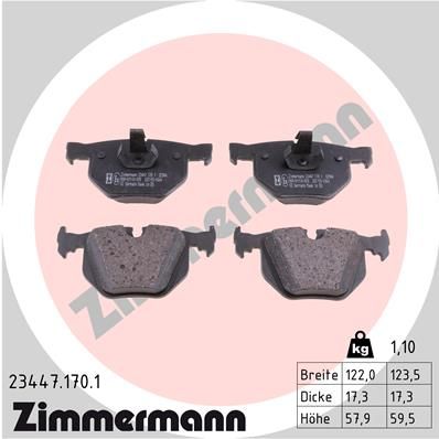 Brake Pad Set, disc brake ZIMMERMANN 23447.170.1