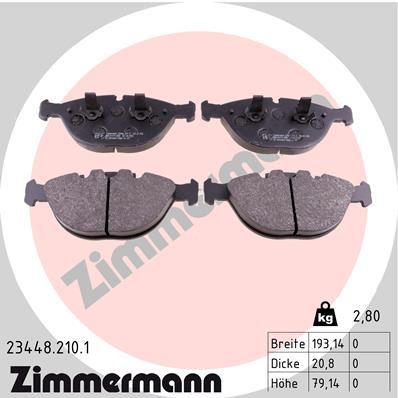 Brake Pad Set, disc brake ZIMMERMANN 23448.210.1