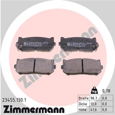 Brake Pad Set, disc brake ZIMMERMANN 23455.130.1