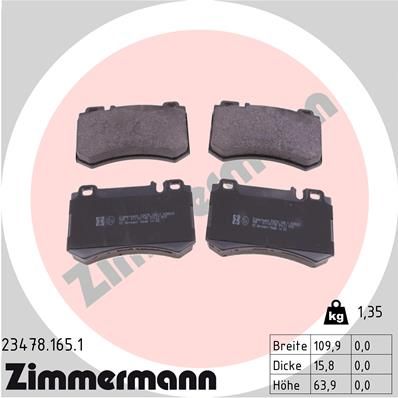 Brake Pad Set, disc brake ZIMMERMANN 23478.165.1