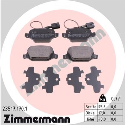 Brake Pad Set, disc brake ZIMMERMANN 23517.170.1