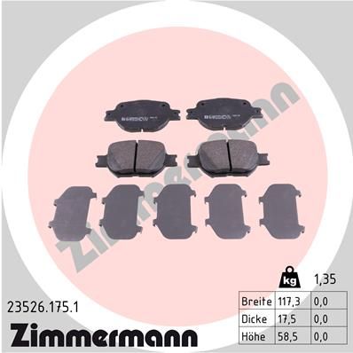 Brake Pad Set, disc brake ZIMMERMANN 23526.175.1