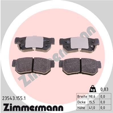 Brake Pad Set, disc brake ZIMMERMANN 23543.155.1