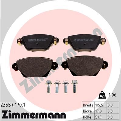 Brake Pad Set, disc brake ZIMMERMANN 23557.170.1