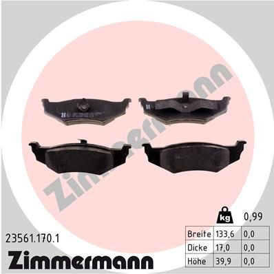 Brake Pad Set, disc brake ZIMMERMANN 23561.170.1