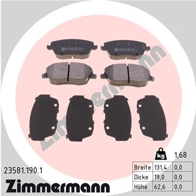 Brake Pad Set, disc brake ZIMMERMANN 23581.190.1