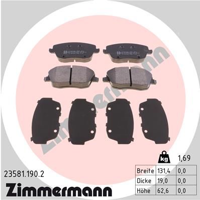 Brake Pad Set, disc brake ZIMMERMANN 23581.190.2