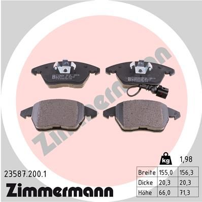 Brake Pad Set, disc brake ZIMMERMANN 23587.200.1