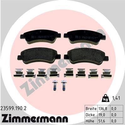 Brake Pad Set, disc brake ZIMMERMANN 23599.190.2