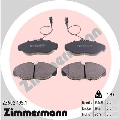 Brake Pad Set, disc brake ZIMMERMANN 23602.195.1